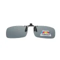 Clip-L - Rectangle Gray Silver Clip On Sunglasses for Men & Women